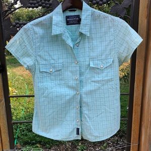 Rough Stock blue print all cotton short sleeve western shirt size S